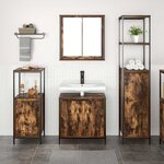 vidaXL Ensemble de mobilier de salle de bain 3 Pièces Chêne fumé et noir