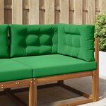 vidaXL Coussin de canapé d'extérieur 3 Pièces Vert Polyester