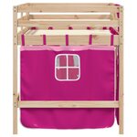 vidaXL Lit mezzanine enfants avec rideaux sans matelas rose 90x190 cm