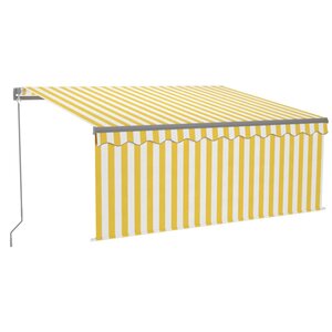 vidaXL Auvent rétractable manuel store LED 3 5x2 5 m Jaune et blanc