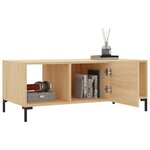vidaXL Table basse chêne sonoma 102x50x40 cm bois d'ingénierie