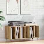 vidaXL Meuble à vinyles avec étagère chêne artisanal 100 x 38 x 48 cm