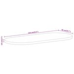 vidaXL Dessus de table 110x50x3 8cm ovale bois massif de manguier brut