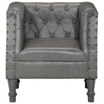 vidaXL Chaise cabriolet gris cuir véritable