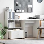 vidaXL Bureau Blanc 131 5 x 50 x 106 5 cm Bois d'ingénierie
