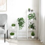 vidaXL Support pour plantes 94 5x25x88 cm Blanc Métal