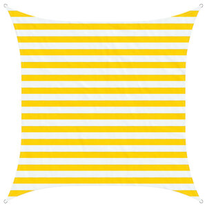 vidaXL Voile d'ombre Jaune et blanc 2 x 2 m 100   polyester Oxford