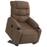 vidaXL Fauteuil inclinable de massage électrique Marron Tissu