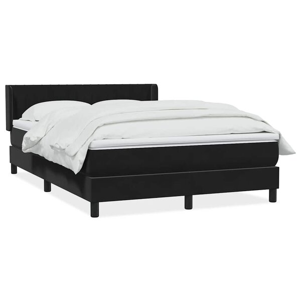 vidaXL Sommier à lattes de lit avec matelas noir 160x220 cm velours