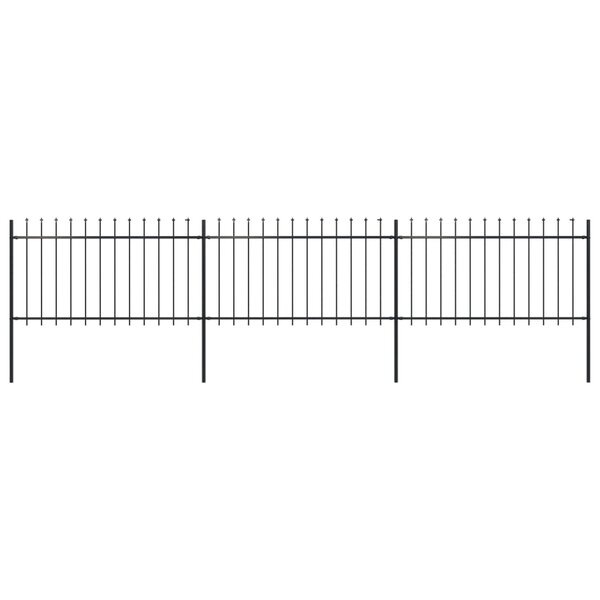 vidaXL Clôture de jardin avec dessus en lance Acier 5 1 x 1 m Noir