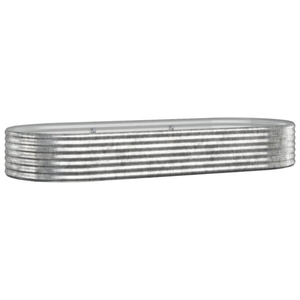 vidaXL Lit surélevé de jardin Acier enduit de poudre Argenté