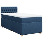 vidaXL Sommier à lattes de lit avec matelas Bleu 80x200 cm Tissu