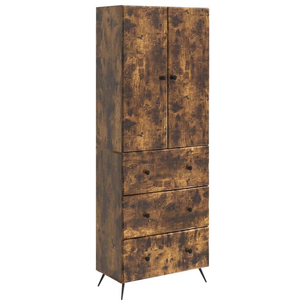 vidaXL Ensemble de Meubles 2 Pièces Chêne fumé 66 x 34 5 x 90 cm