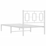 vidaXL Cadre de lit métal avec tête de lit blanc 90x190 cm