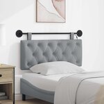 vidaXL Tête de lit suspendue Avec lumière LED Gris clair Tissu