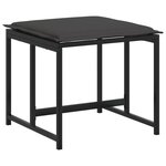 vidaXL Ensemble à manger de jardin avec coussins 11 Pièces noir textilène