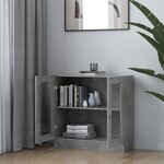 vidaXL Armoire à vitrine Gris béton 82 5x30 5x80 cm Bois d'ingénierie