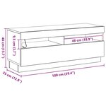 vidaXL Meuble TV Chêne noir 100 x 35 x 40 cm Bois d'ingénierie