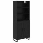 vidaXL Haut Armoire Chêne noir 69 5 x 34 x 180 cm Bois d'ingénierie