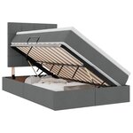 vidaXL Lit avec rangement et matelas Gris foncé 120 x 190 cm tissu