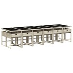 vidaXL Ensemble à manger de jardin et coussins 13 Pièces gris clair rotin