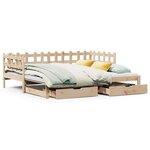 vidaXL Lit de jour avec gigogne et tiroirs sans matelas 90x200 cm
