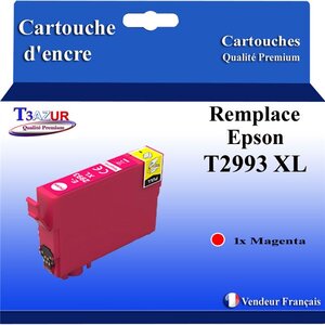 T3AZUR - Cartouches compatibles avec Epson Expression Home XP-332  XP-335  XP-342  XP-345  XP-352  XP-355  T2993 (série Kiwi) - Magenta
