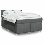 vidaXL Sommier à lattes de lit avec matelas Gris foncé 140x200cm Tissu