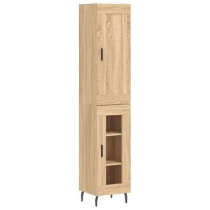 vidaXL Buffet haut Chêne sonoma 34 5x34x180 cm Bois d'ingénierie