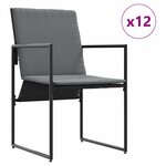 vidaXL Ensemble de salle à manger pour jardin 17 Pièces Noir Acier