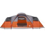 vidaXL Tente à dôme 11 personnes gris et orange imperméable