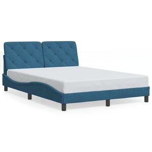 vidaXL Cadre de lit sans matelas bleu 140x200 cm velours