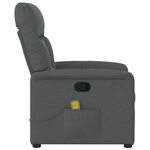 vidaXL Fauteuil inclinable de massage en tissu gris foncé