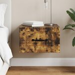 vidaXL Cabinet de chevet mural Chêne fumé 34 5 x 33 x 20 cm