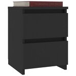 vidaXL Tables de chevet 2 Pièces Noir 30x30x40 cm Bois d'ingénierie