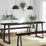 vidaXL Dessus de table bois massif traité bordure assortie