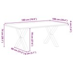 vidaXL Table à manger marron clair bois de chêne massif rectangulaire