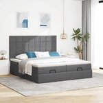 VidaXL Cadre de lit ottoman avec matelas gris foncé 160x200cm tissu