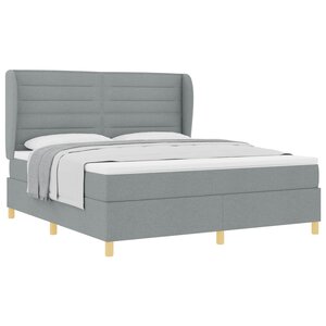 vidaXL Lit à ressorts avec matelas gris foncé 90x190 cm Gris clair
