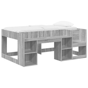 vidaXL Cadre de lit pour enfants avec rangement Sonoma gris