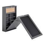 Table murale pliable bureau mural rabattable MDF 156 cm gris 03_0004359