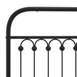 vidaXL Cadre de lit métal avec tête de lit noir 100x190 cm