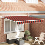 vidaXL Auvent Rétractable Striped Orange et marron 350 x 250 cm tissu
