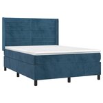 vidaXL Sommier à lattes de lit et matelas Bleu foncé 140x200cm Velours
