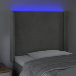 vidaXL Tête de lit à LED Gris clair 83x16x118/128 cm Velours