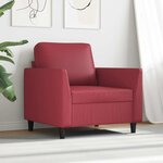 vidaXL Fauteuil Rouge bordeaux 60 cm Similicuir