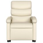 vidaXL Fauteuil inclinable de massage Crème Similicuir