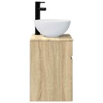 vidaXL Meuble de lavabo mural Chêne Sonoma 39 x 35 x 63 cm