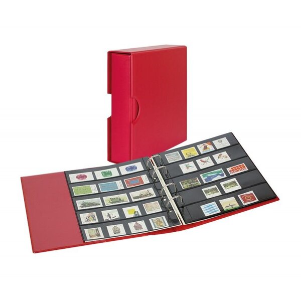 Album Publica M Color Lindner pour timbres-postes. Couleur - Rouge BERRY