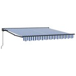 vidaXL Auvent Rétractable Bleu et Blanc 350x250 cm tissu